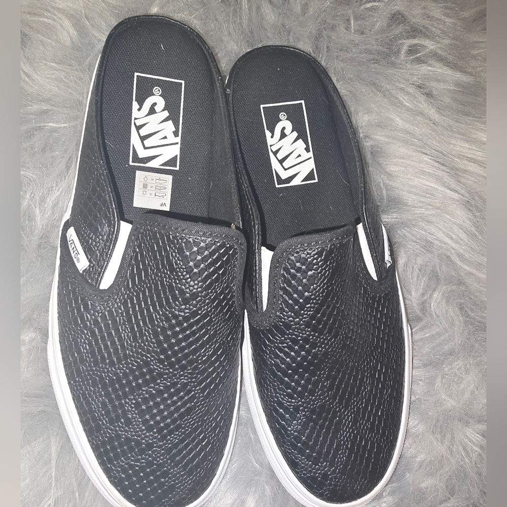 Vans Classic Leather Black Mule